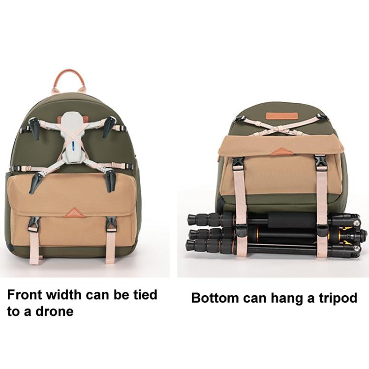 Cwatcun D249 Casual Shoulder Camera Bag Decompressorized Quick Access DSLR Storage Bag, Small Army Green, Medium Army Green