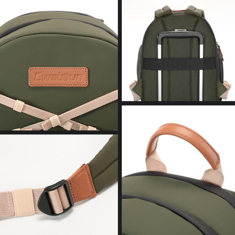 Cwatcun D249 Casual Shoulder Camera Bag Decompressorized Quick Access DSLR Storage Bag, Small Army Green, Medium Army Green