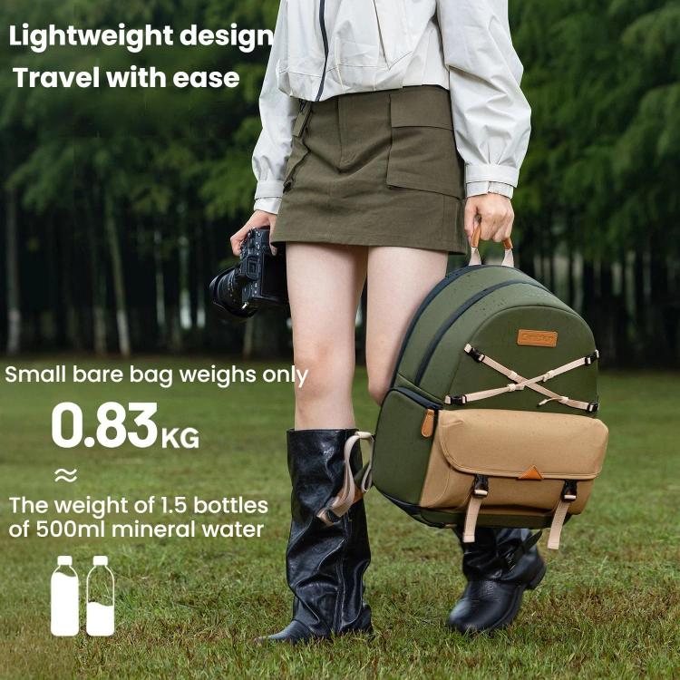 Cwatcun D249 Casual Shoulder Camera Bag Decompressorized Quick Access DSLR Storage Bag, Small Army Green, Medium Army Green