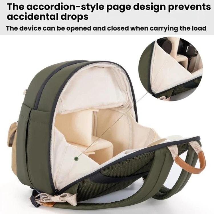 Cwatcun D249 Casual Shoulder Camera Bag Decompressorized Quick Access DSLR Storage Bag, Small Army Green, Medium Army Green