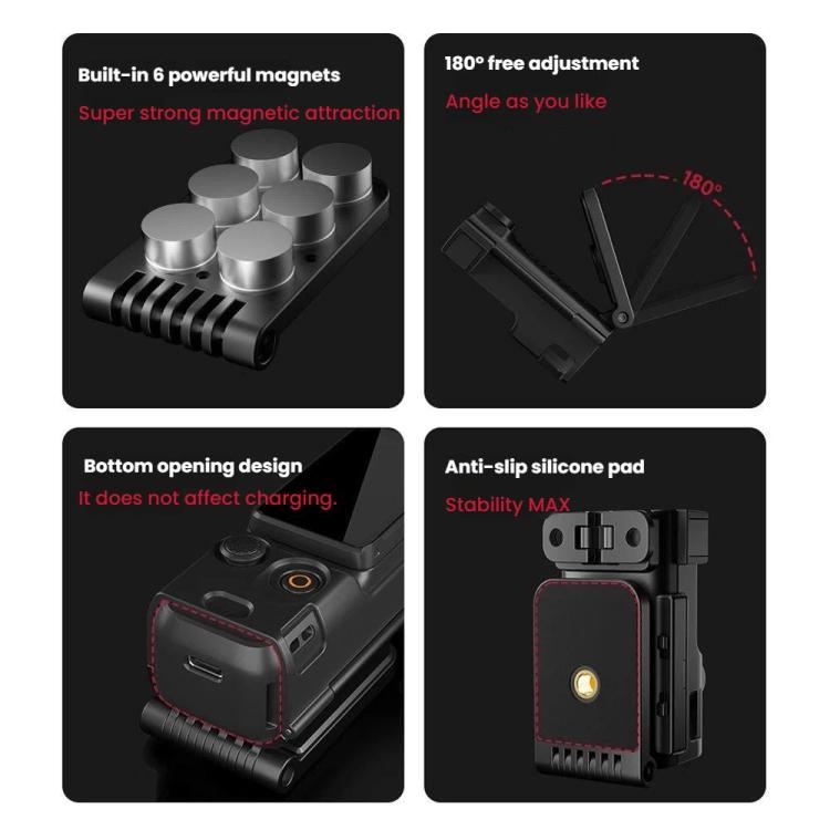 For DJI Osmo Pocket 3 Magnetic Mount Base Holder 180-Degree Adjustable Stand For Stable Vlogging