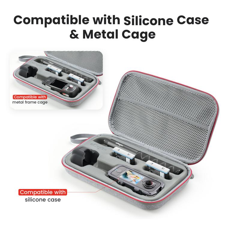 aMagisn Medium Carrying Case For Insta360 X4 Air/X4/X5 Hard EVA Shell with Removable Soft Interior, For Insta360 X4 Air/X4/X5