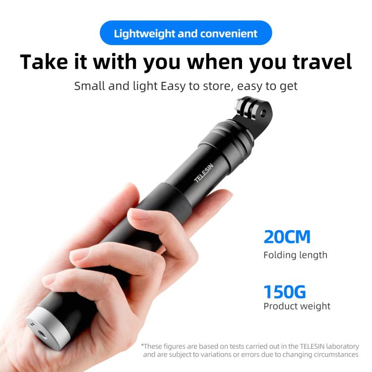 TELESIN 0.9M Selfie Stick Monopod Tripod Compatible With Action Cameras And Smartphones, Aluminum Alloy Tripod, Plastic Tripod
