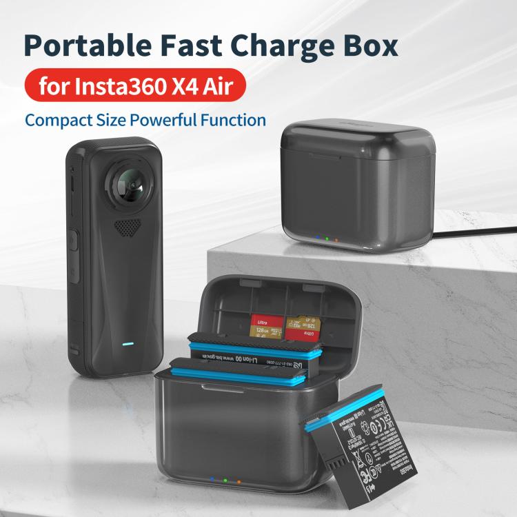 For Insta360 X4 Air AMagisn Fast Charging Case Portable Battery Charger And Storage Box, PM14