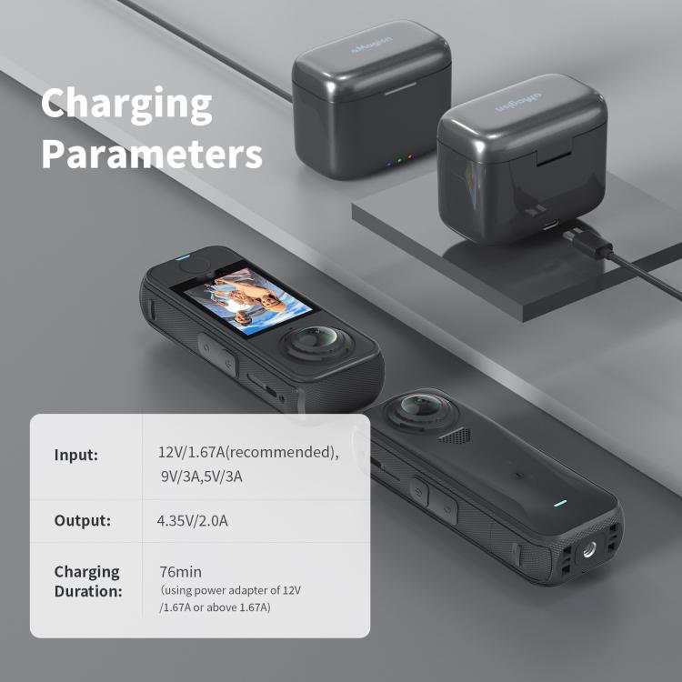 For Insta360 X4 Air AMagisn Fast Charging Case Portable Battery Charger And Storage Box, PM14