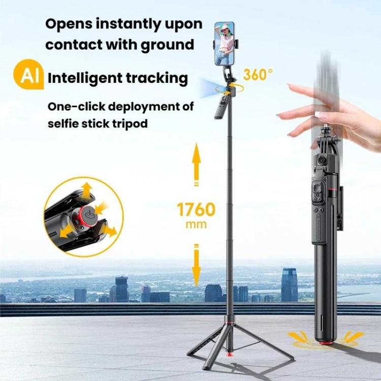 Auto Face Tracking Selfie Stick Anti-Shake Retractable Phone Stand, TT07, TT07D