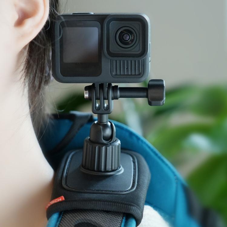 Universal Shoulder Strap Mount For Action Cameras With 360-Degree Rotating Ball Head Hands-Free POV Shooting
