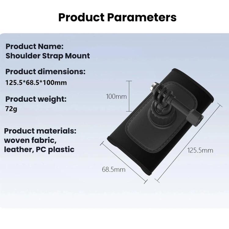 Universal Shoulder Strap Mount For Action Cameras With 360-Degree Rotating Ball Head Hands-Free POV Shooting