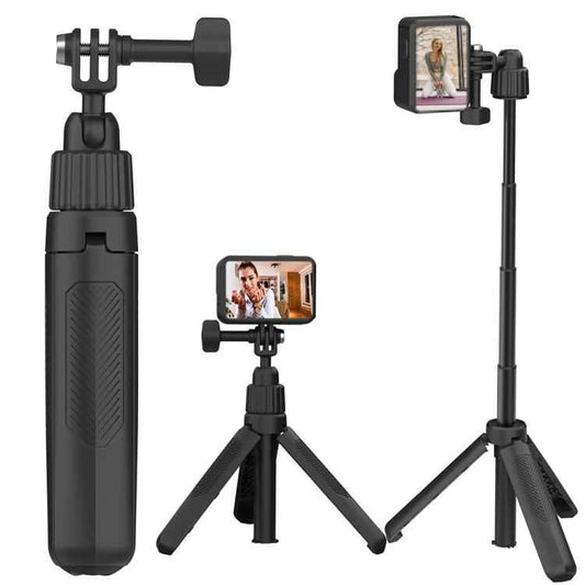 19-43cm Mini Handheld Selfie Stick Tripod with 360-degree Rotating Ball Head for for DJI, Insta360, GoPro and Other Action Cameras, 2-claw version