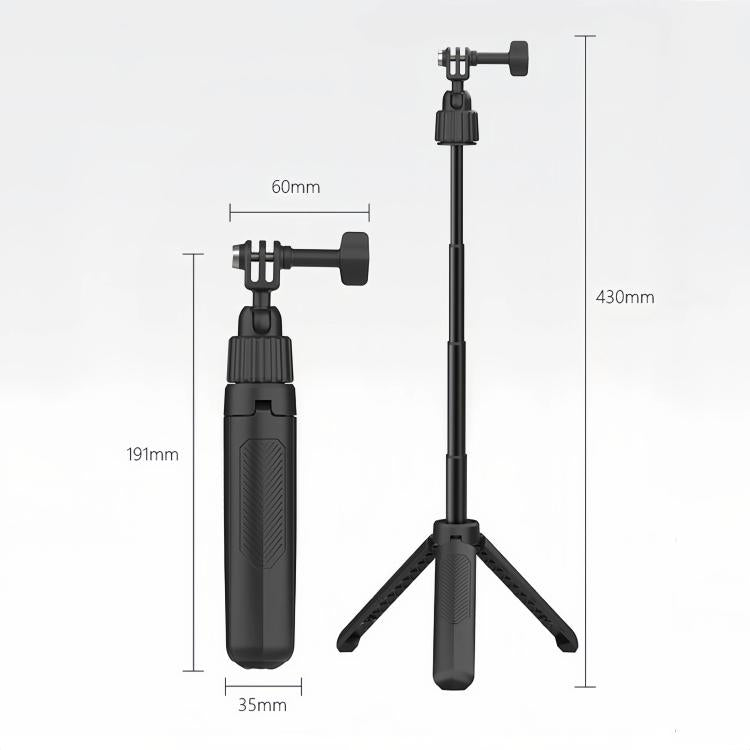 19-43cm Mini Handheld Selfie Stick Tripod with 360-degree Rotating Ball Head for for DJI, Insta360, GoPro and Other Action Cameras, 2-claw version