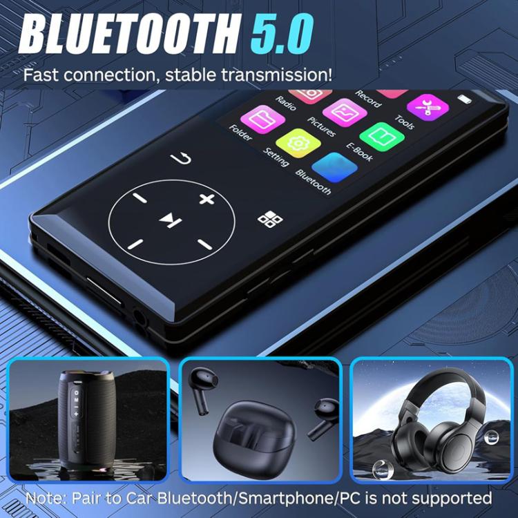 Compact Touchscreen MP3 Portable Player Bluetooth Walkman, 4GB, 8GB, 16GB, 32GB, 64GB