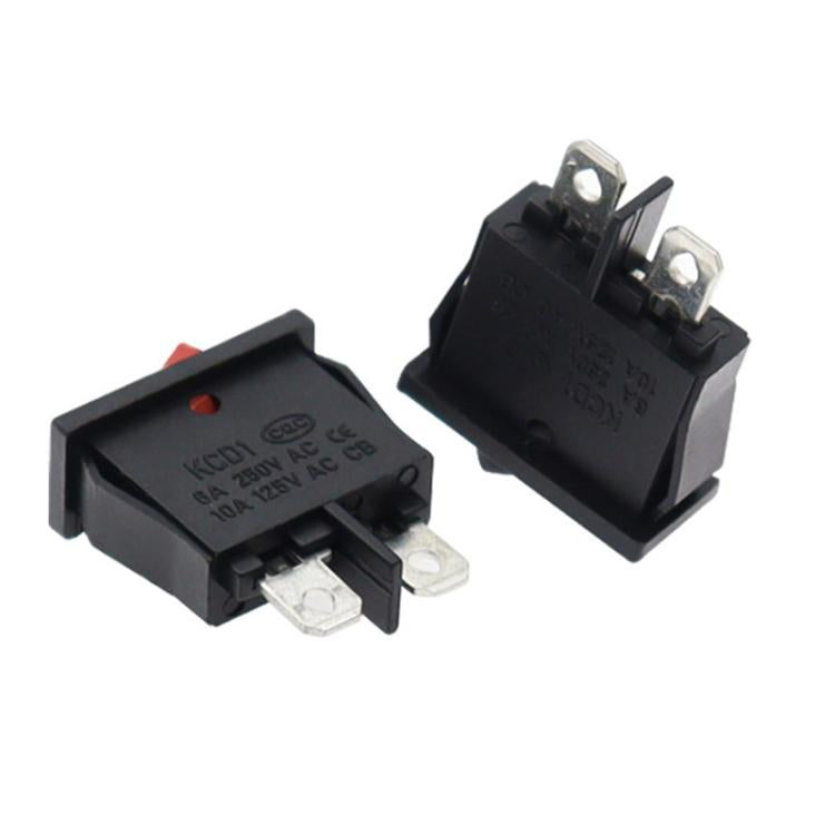 KCD1-110 10pcs Slim Flat Rocker Switch 2-Pin 2-Position Instrument Switch