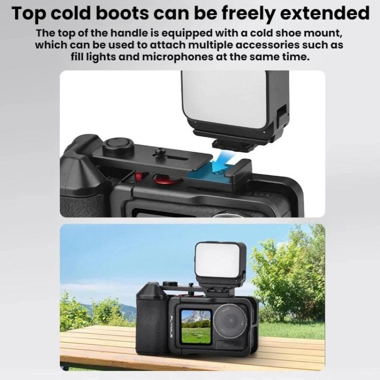 For DJI Osmo Action 3 / 4 / 5 Pro Camera Cage Shutter Grip