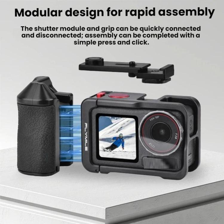 For DJI Osmo Action 3 / 4 / 5 Pro Camera Cage Shutter Grip