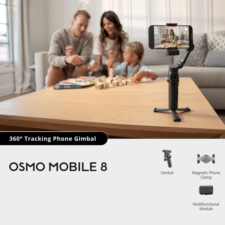 Original Osmo Mobile 8 With Multifunctional Module 360-Degree Tracking Phone Gimbal, With Multifunctional Module