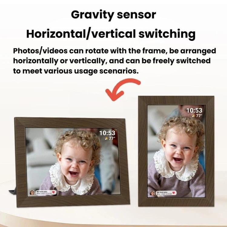 MSR-F1004 10.1 Inch WiFi-Enabled Auto-Rotating Smart Cloud Photo Frame IPS HD Touch Screen, US Plug, EU Plug