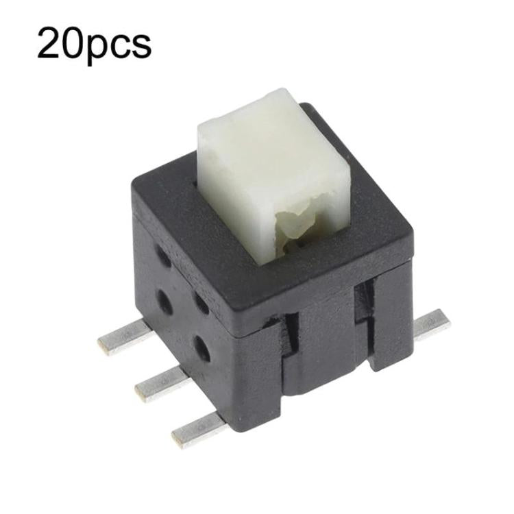 20pcs 5.8 X 5.8mm Tactile Switch Flat Head Dual-Row 6-Pin Power Button, Latching, Non-Latching