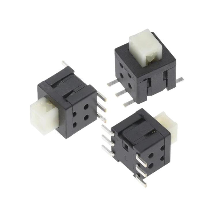 20pcs 5.8 X 5.8mm Tactile Switch Flat Head Dual-Row 6-Pin Power Button, Latching, Non-Latching
