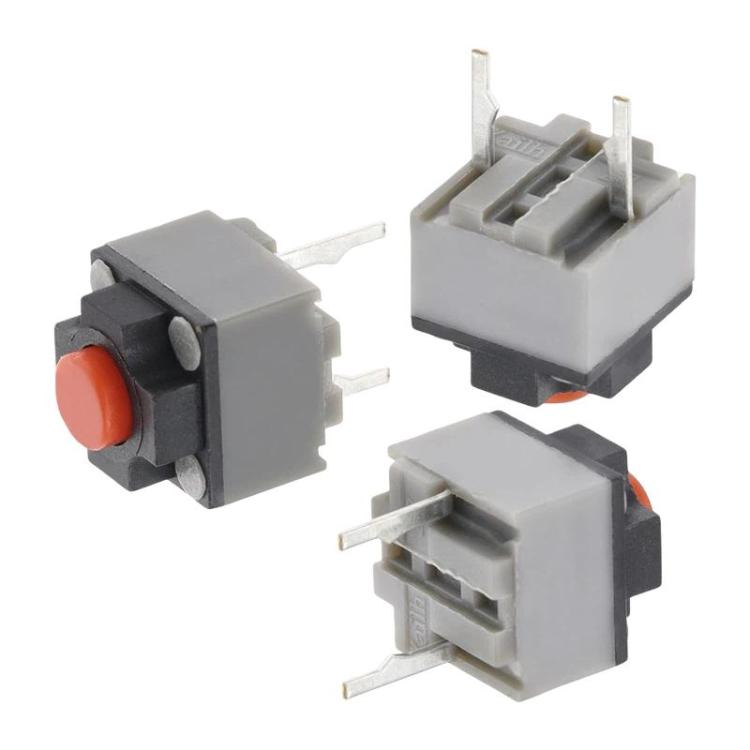 10pcs Silent Tactile Switch 2-Pin Button For Mouse, 6 x 6 x 7.3mm