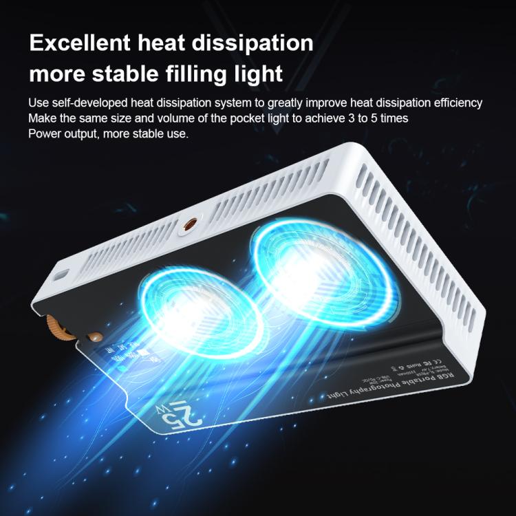 Mamen 25W Full-Color RGB Camera Outdoor Live Streaming Fill Light, 25R