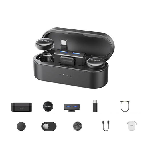 Button Wireless Lapel Microphone AI Noise Reduction With Hi-Fi Sound Quality Mobile Live Streaming Microphone, BOYA LINK3-02 Type-C, BOYA LINK3-01 Type-C+8 Pin