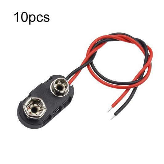 10pcs 9V Battery Clip With Wires Battery Holder Case, Type I Hard Buckle, Type I, Type T, Type I With DC Plug, Type T With DC Plug