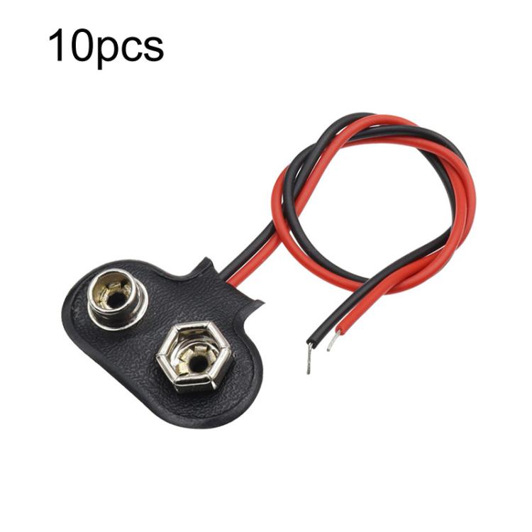 10pcs 9V Battery Clip With Wires Battery Holder Case, Type I Hard Buckle, Type I, Type T, Type I With DC Plug, Type T With DC Plug