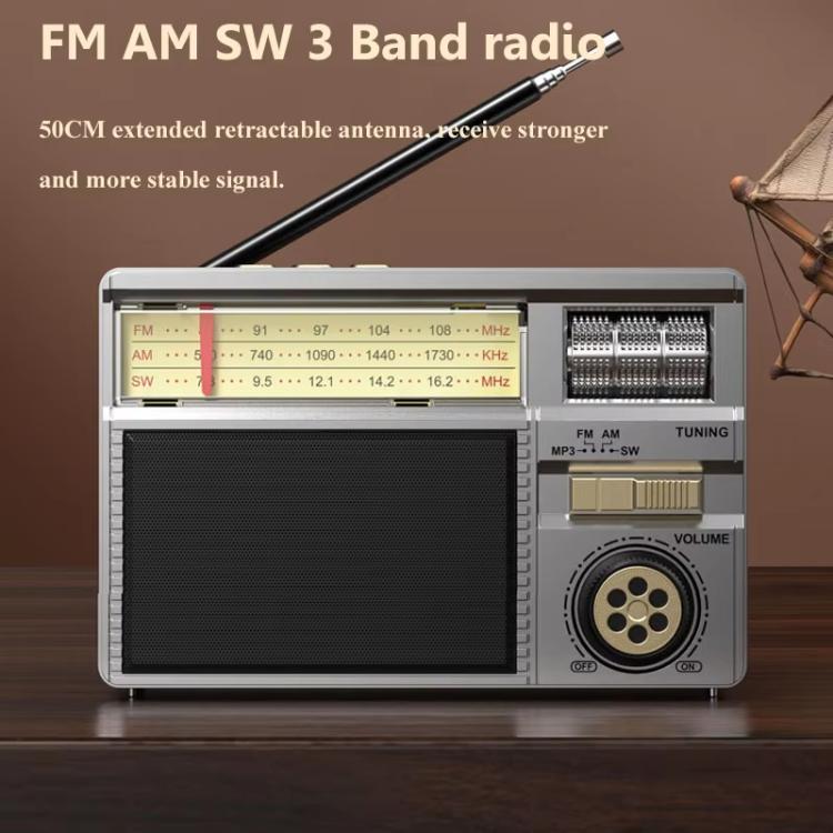MD-979S Portable Solar Powered Bluetooth Speaker Multi-Function Outdoor Antenna Radio