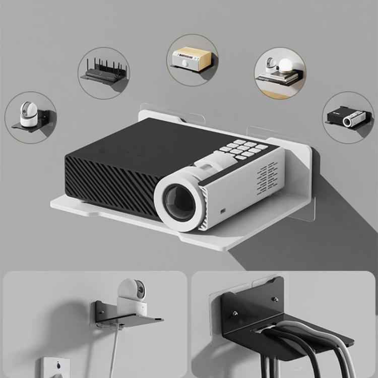 No Drill Wall Mount Shelf Carbon Steel Organizer for Projector, Camera, Router, TV Set-Top Box with Cable Hole Design, Small Black, Medium Black, Large Black, Small White, Medium White, Large White