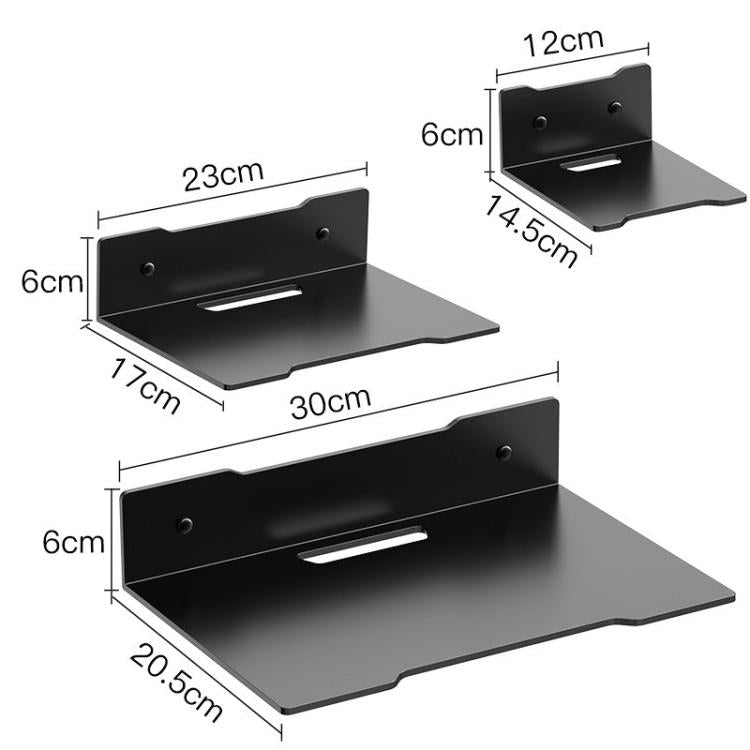 No Drill Wall Mount Shelf Carbon Steel Organizer for Projector, Camera, Router, TV Set-Top Box with Cable Hole Design, Small Black, Medium Black, Large Black, Small White, Medium White, Large White