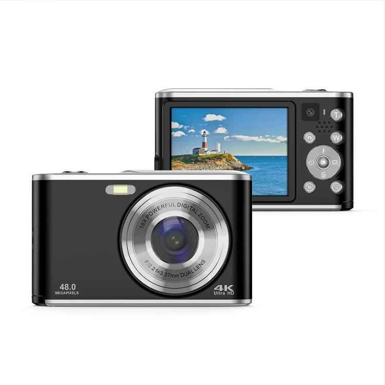 HD 4K Dual Lens Selfie Digital Camera Portable Card-Style CCD Student Camera, Black, White, Black+32G Memory Card, White+32G Memory Card