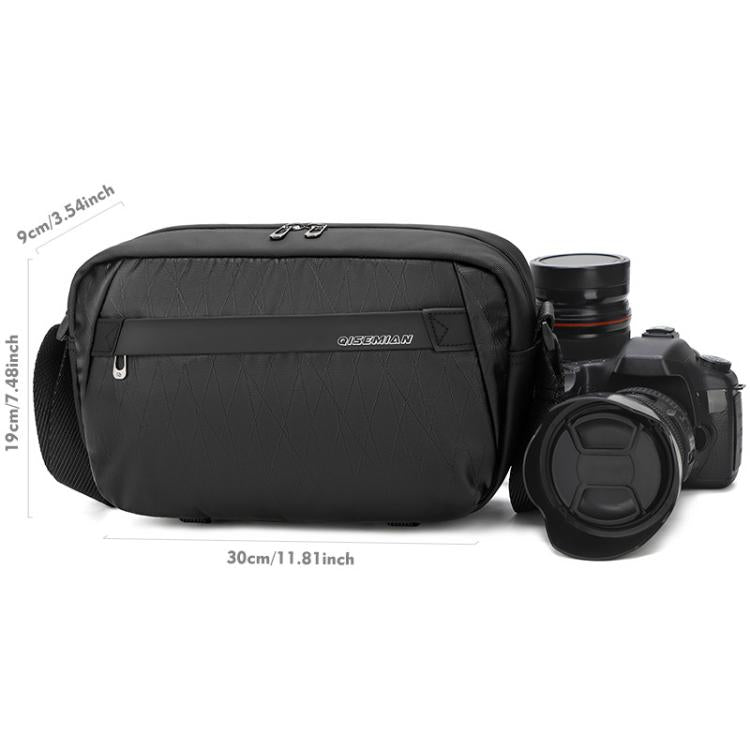 QISEMIAN Men Messenger Camera Bag Water-Resistant DSLR Photography Sling Bag With Removable Dividers & Tripod Mount