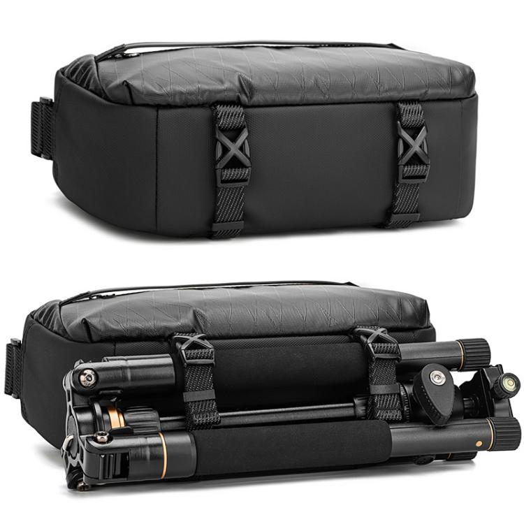 QISEMIAN Men Messenger Camera Bag Water-Resistant DSLR Photography Sling Bag With Removable Dividers & Tripod Mount