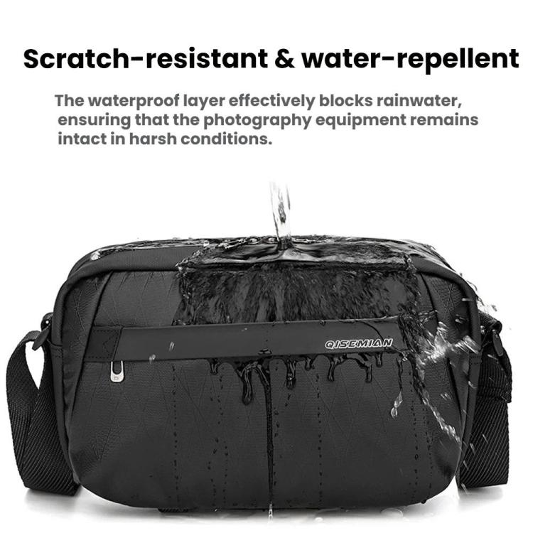 QISEMIAN Men Messenger Camera Bag Water-Resistant DSLR Photography Sling Bag With Removable Dividers & Tripod Mount