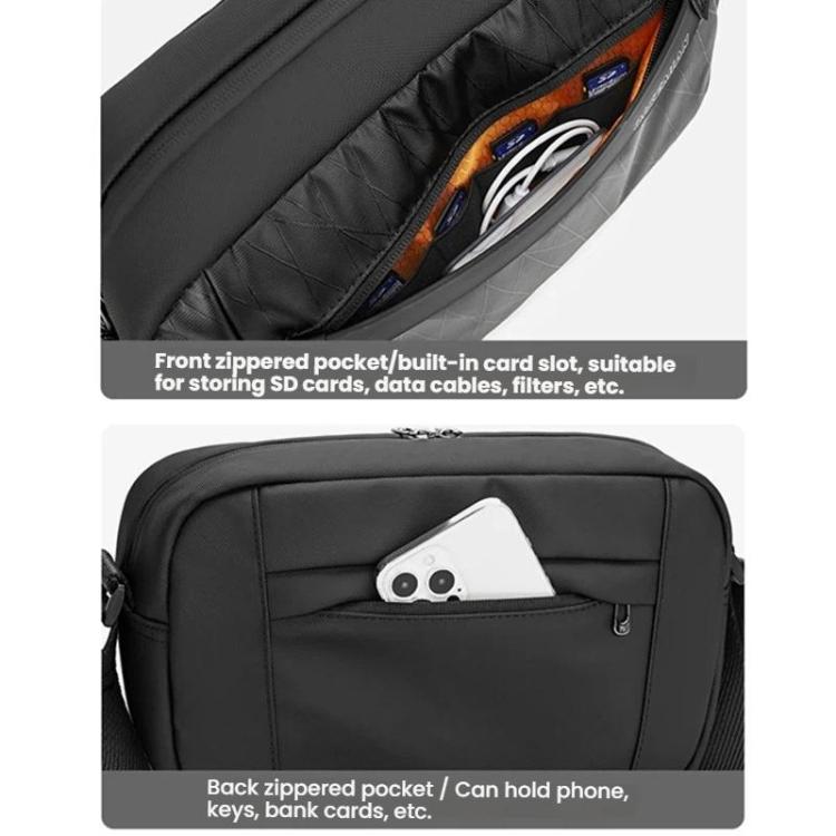 QISEMIAN Men Messenger Camera Bag Water-Resistant DSLR Photography Sling Bag With Removable Dividers & Tripod Mount