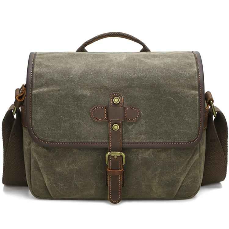 Waxed Canvas Camera Messenger Bag with Adjustable Dividers for DSLR Photography and Travel, L Dusty Yellow, L Army Green, S Army Green, S Dusty Yellow, S Deep Gray
