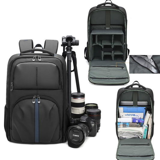 QISEMIAN Photography Backpack with Removable Insert, Dry-Wet Separation Zone, Customizable Dividers for Cameras & 16-Inch Laptop
