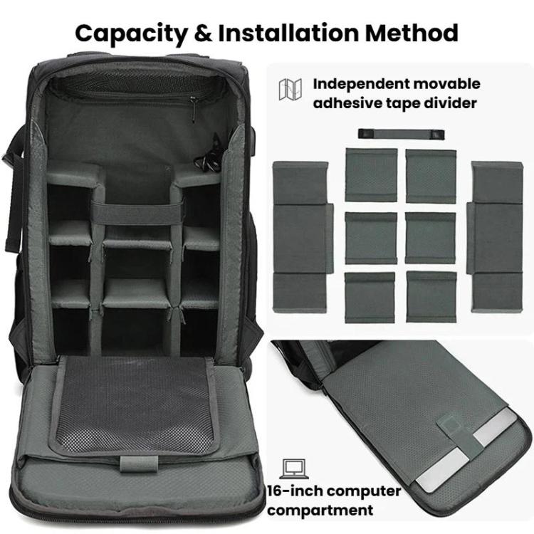 AK818 Waterproof Anti-Theft Dual-Shoulder Camera Bag Large-Capacity Photography Backpack