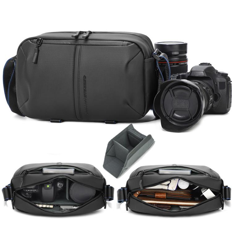 QISEMIAN Men Single Shoulder Camera Bag with Built-in Removable Dividers for Digital Equipment