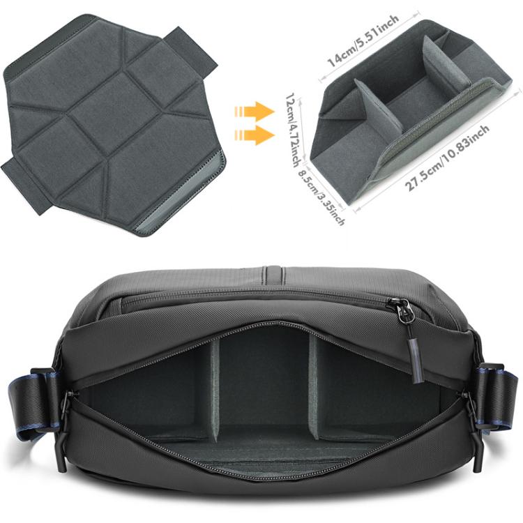 QISEMIAN Men Single Shoulder Camera Bag with Built-in Removable Dividers for Digital Equipment
