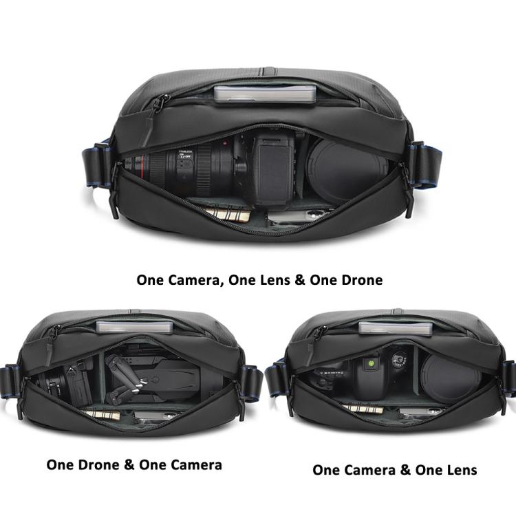 QISEMIAN Men Single Shoulder Camera Bag with Built-in Removable Dividers for Digital Equipment