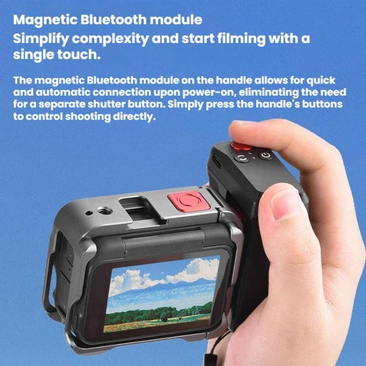 For Insta360 Ace Pro / 2 / X5 Flymile Magnetic Quick-Release Action Camera Street Shooting Handle
