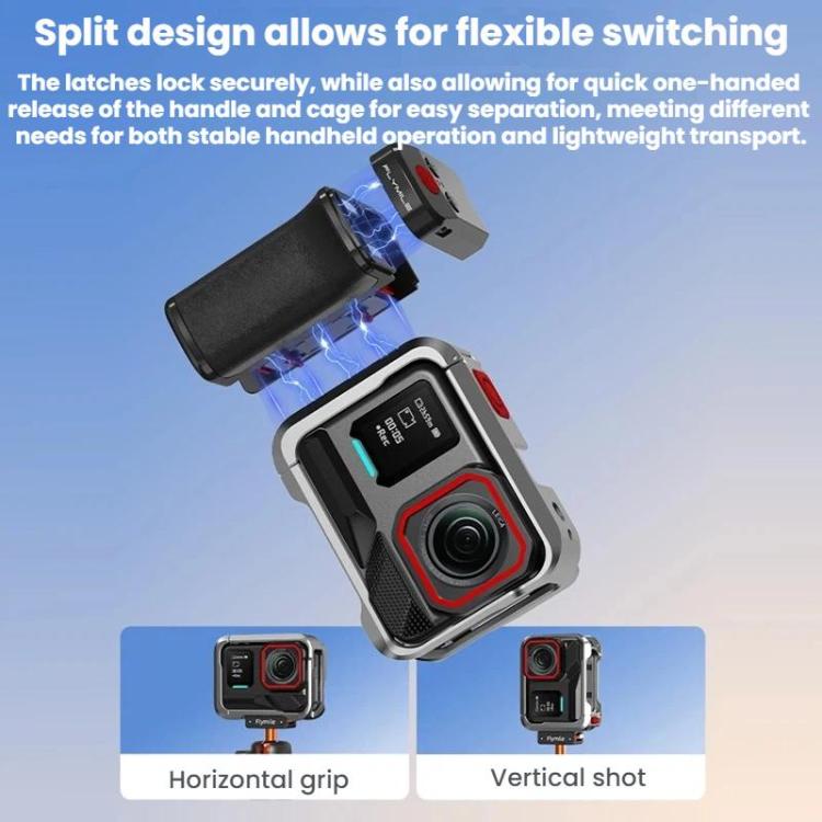 For Insta360 Ace Pro / 2 / X5 Flymile Magnetic Quick-Release Action Camera Street Shooting Handle