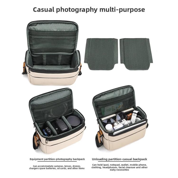 QISEMIAN Crossbody Camera Bag Water-Resistant Sling Messenger Bag With Tripod Mount & Luggage Strap, XK0042 Orange, XK0042 Green