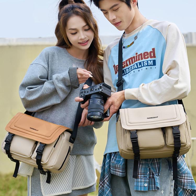 QISEMIAN Crossbody Camera Bag Water-Resistant Sling Messenger Bag With Tripod Mount, XK0040 Orange, XK0040 Green
