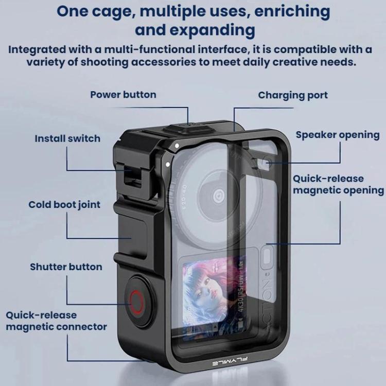 For DJI Osmo Action 6 Flymile Sports Camera Expansion Protective Case, AC6028