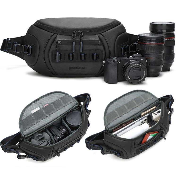 QISEMIAN Chest Shoulder Camera Bag For Men with Removable Dividers Urban Commute Messenger Bag