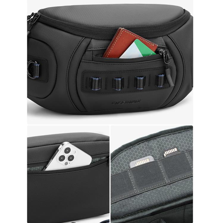 QISEMIAN Chest Shoulder Camera Bag For Men with Removable Dividers Urban Commute Messenger Bag