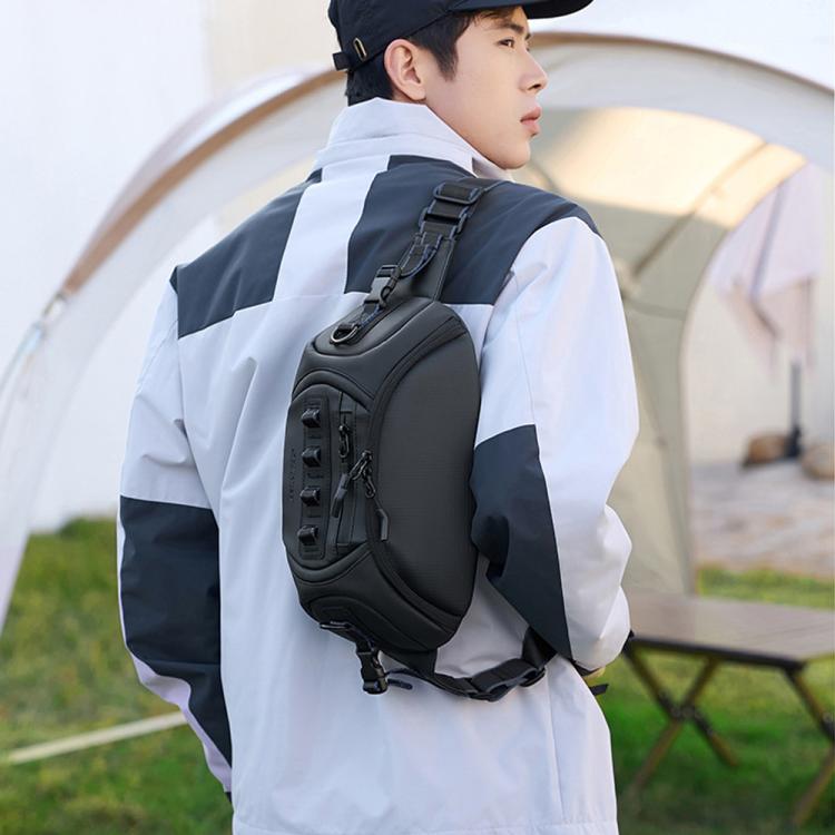 QISEMIAN Chest Shoulder Camera Bag For Men with Removable Dividers Urban Commute Messenger Bag