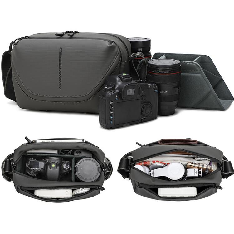 QISEMIAN All-in-One Mens Photography Sling Bag with Removable Camera Insert & Tripod Holder